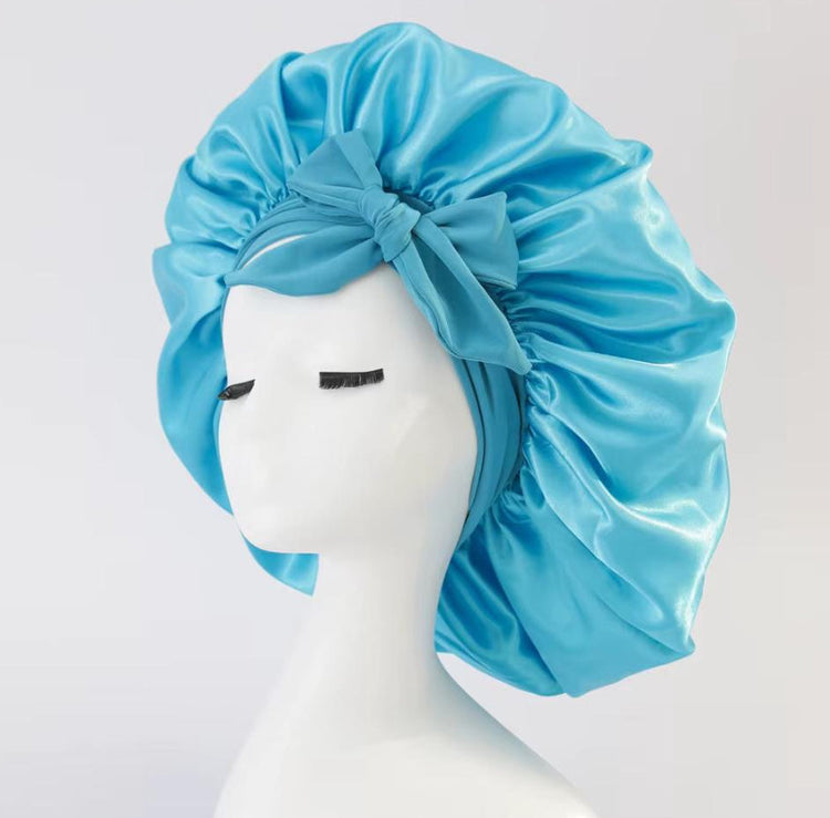 Satin Ribbon Round Bow Elastic Nightcap God&