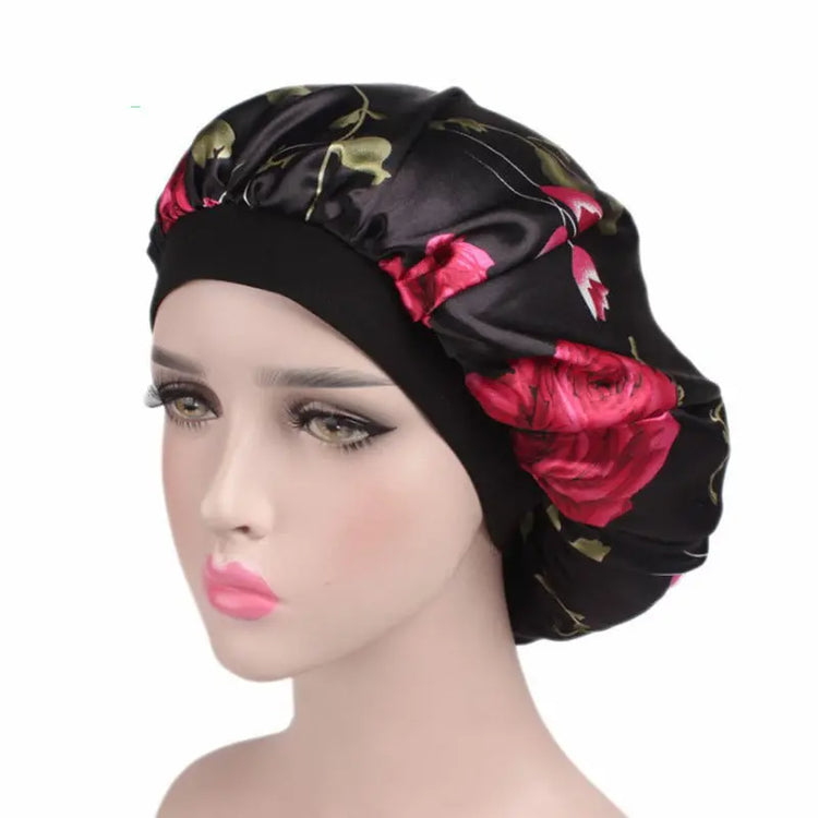 Printed Satin Elastic Wide Edge Nightcap God&