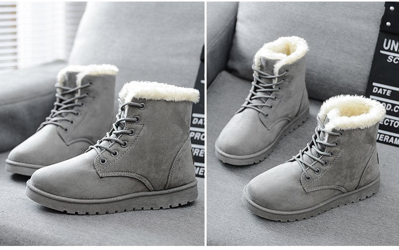 Snow Boot for Women Winter Shoes Heels Winter Boots Ankle Warm Plush Insole God&