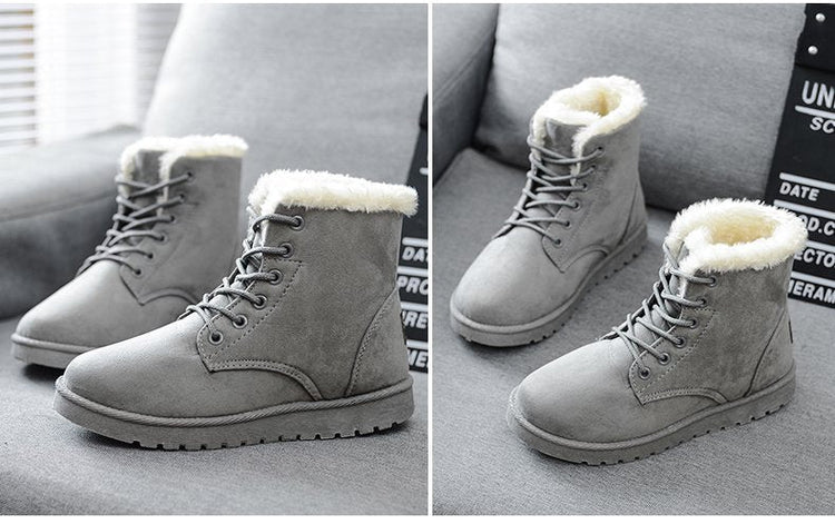 Snow Boot for Women Winter Shoes Heels Winter Boots Ankle Warm Plush Insole God&