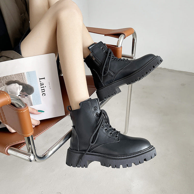 Women British Style Thick Heel Ankle Boots God&