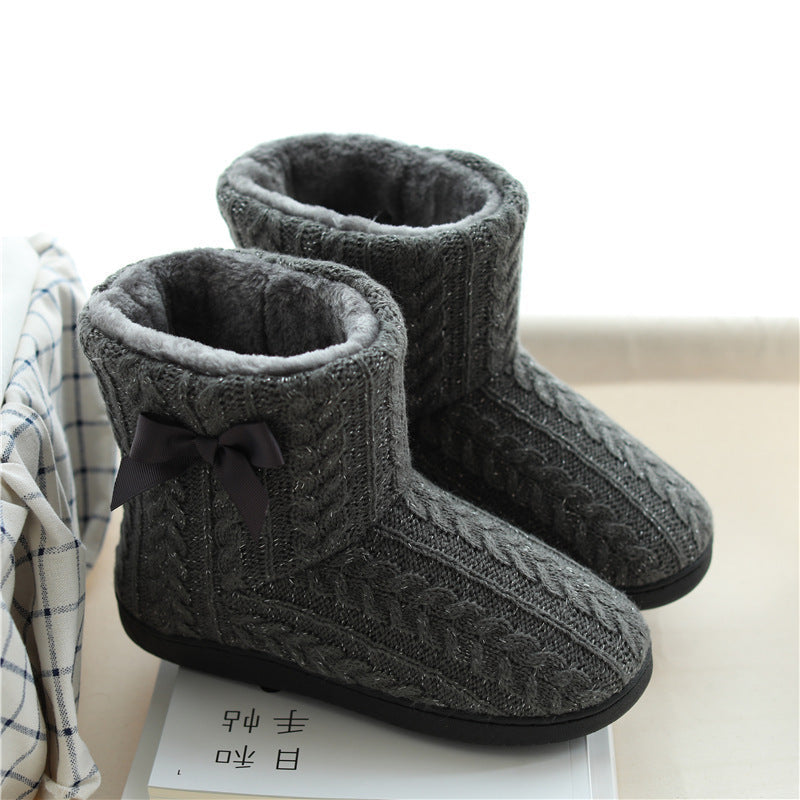 Cotton slippers women plus velvet inner bag with high-top boots God&
