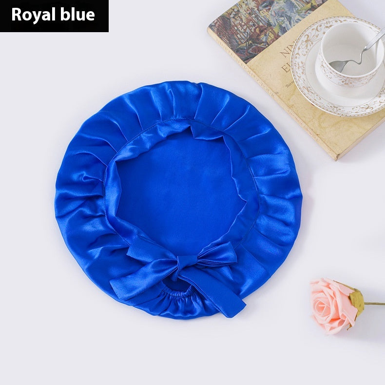 Encrypted Satin Silk Plain Satin Confinement Household Hair Care Lace-up Nightcap God&
