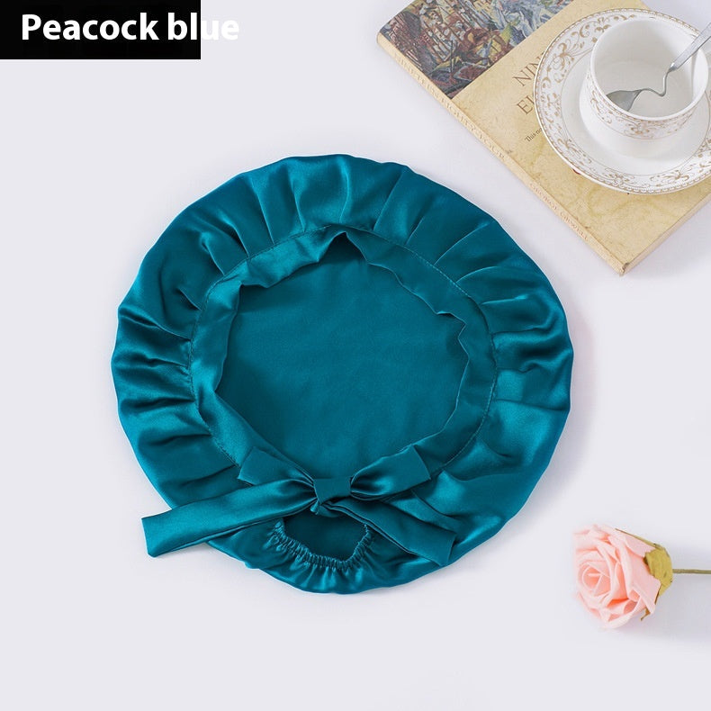 Encrypted Satin Silk Plain Satin Confinement Household Hair Care Lace-up Nightcap God&