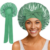 Satin Round Cap Bow Elastic Wide-brimmed Ribbon Nightcap God&