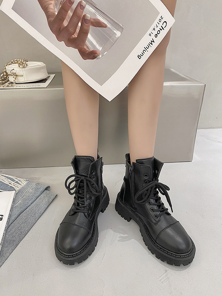 Women British Style Thick Heel Ankle Boots God&
