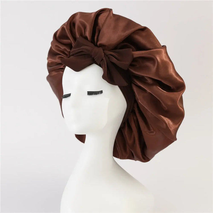 Satin Ribbon Round Bow Elastic Nightcap God&
