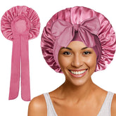 Satin Round Cap Bow Elastic Wide-brimmed Ribbon Nightcap God&