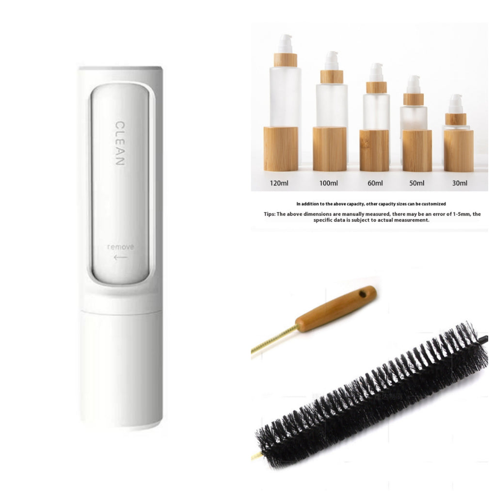 2-1 Reusable Pet Hair Remover Brush Lint Roller Portable Effective Self Cleaning Tool for Cat Dog Fur Hair Dust Removal Brush God&