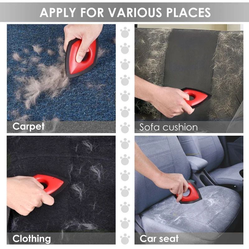 Pet Hair Remover Cat Fur Cleaning Device Carpet Sofa Car Detail Scraper Dog Lint Removal Silicone Dog Cat Fur Removal Brush God&