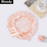 Encrypted Satin Silk Plain Satin Confinement Household Hair Care Lace-up Nightcap God&