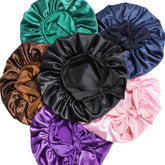 Satin Round Cap Bow Elastic Wide-brimmed Ribbon Nightcap God&