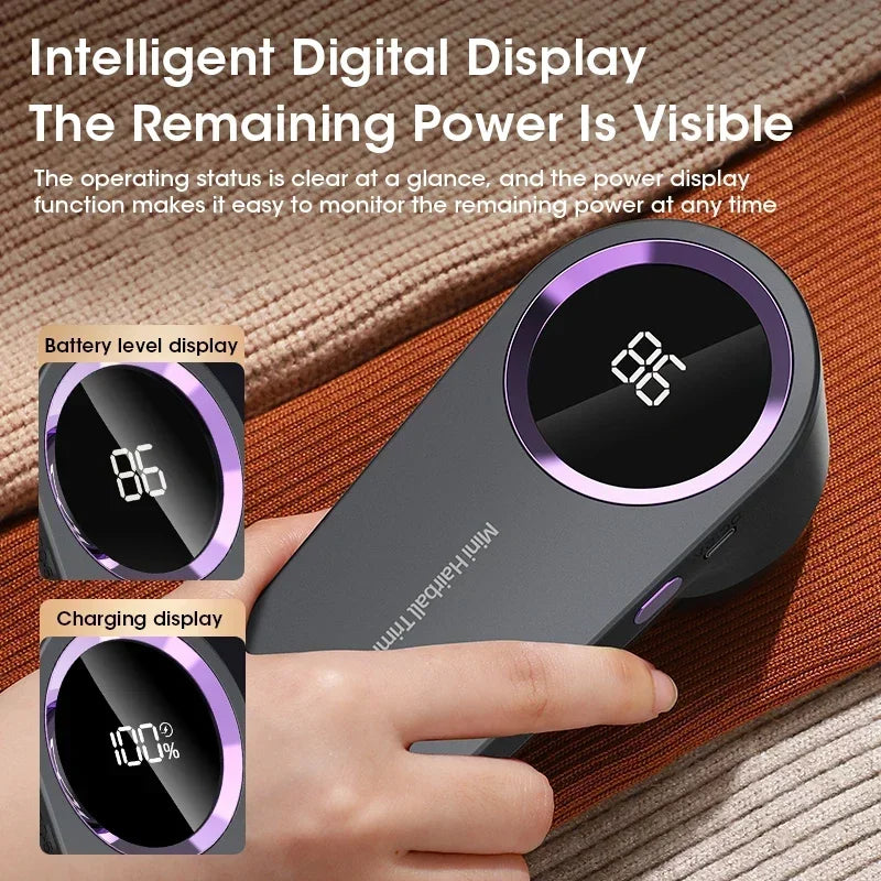 Lint Remover For Clothing Portable Electric Fuzz Pellet Remover LED Display Rechargeable For Clothes Fabric Shaver Fluff Remover God&