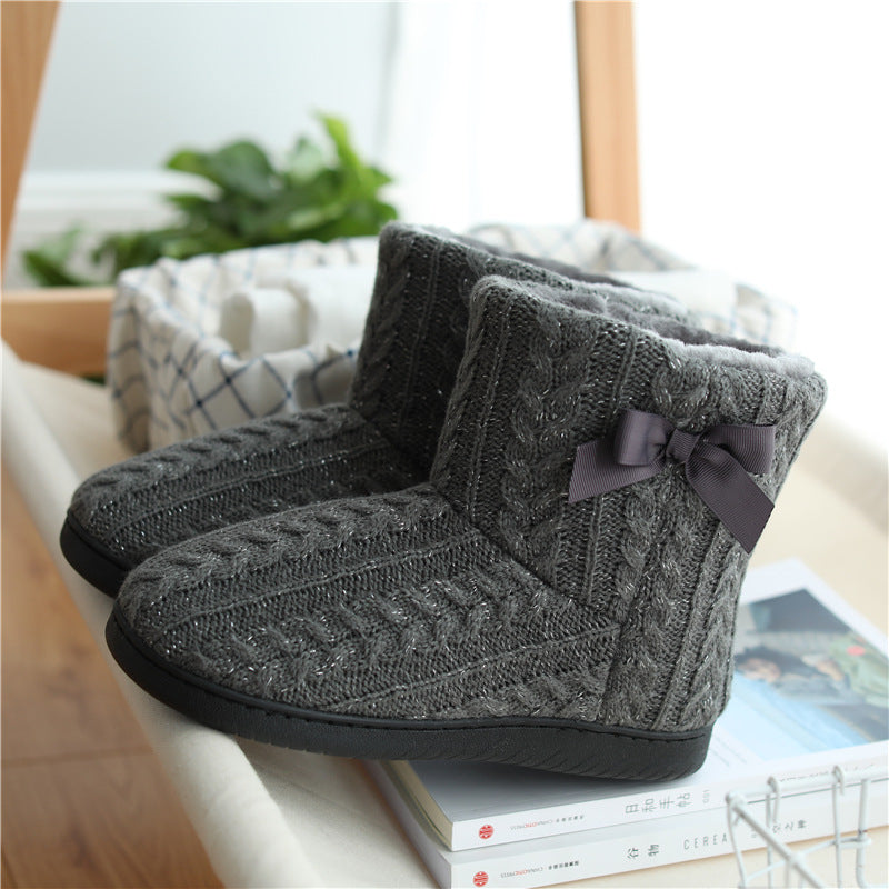 Cotton slippers women plus velvet inner bag with high-top boots God&
