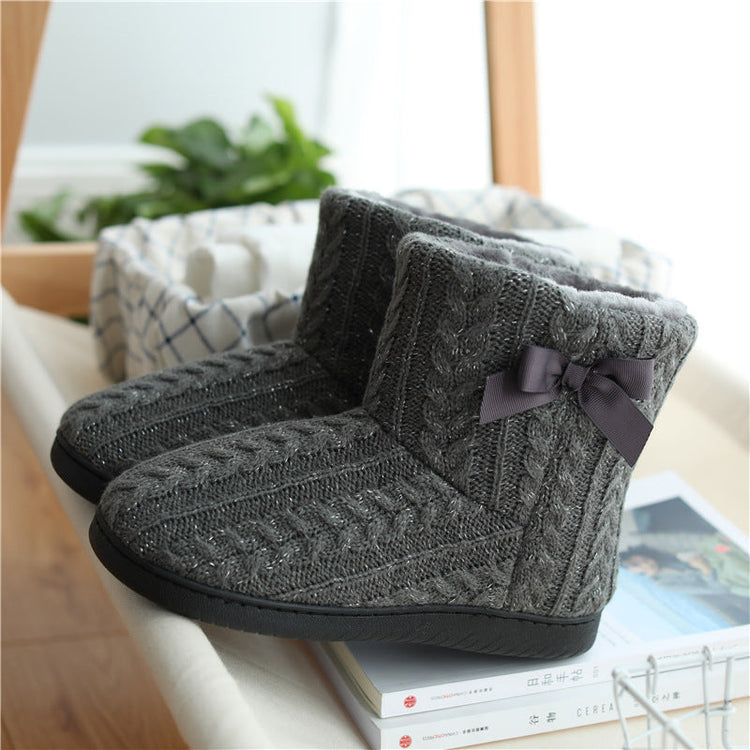 Cotton slippers women plus velvet inner bag with high-top boots God&