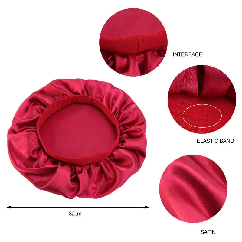 Printed Satin Elastic Wide Edge Nightcap God&