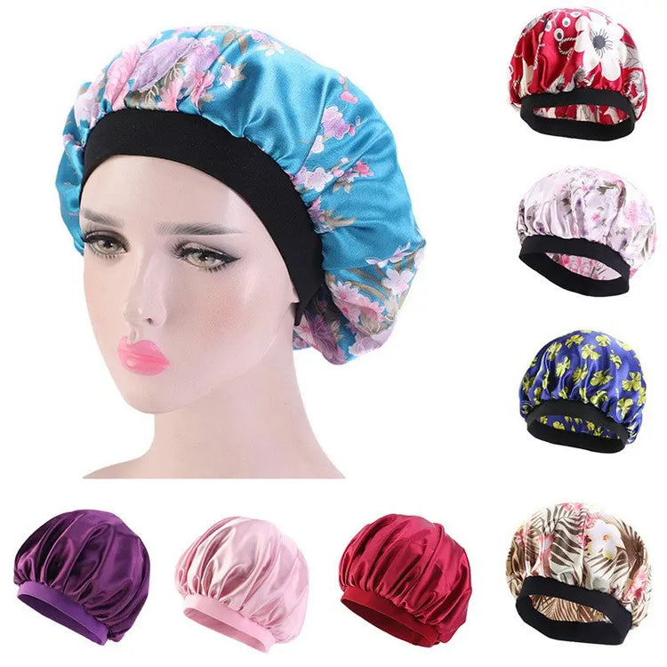 Printed Satin Elastic Wide Edge Nightcap God&