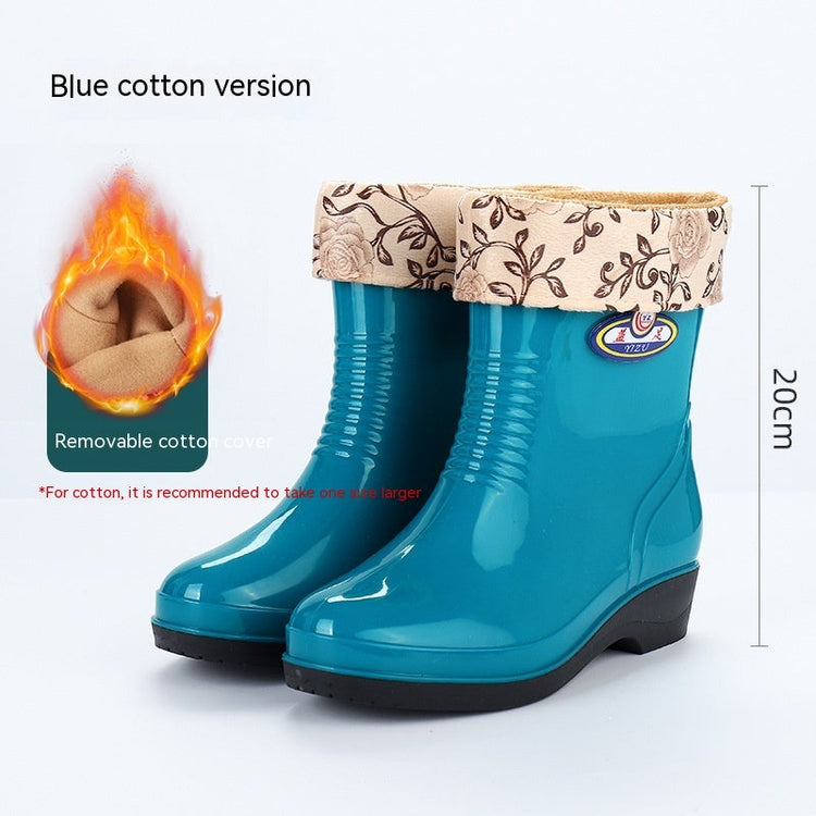 Work Wear Waterproof Fleece-lined Stylish Rain Boots Women God&