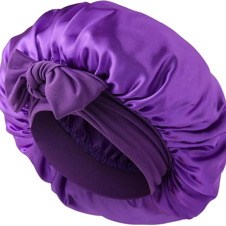 Satin Ribbon Round Bow Elastic Nightcap God&