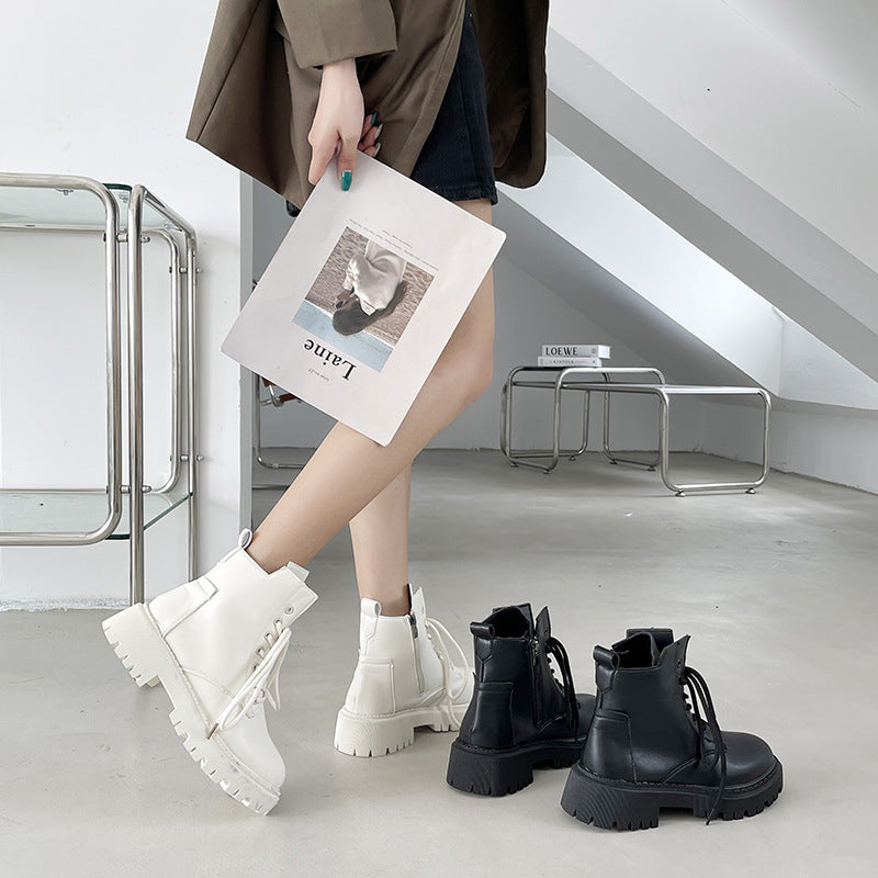 Women British Style Thick Heel Ankle Boots God&