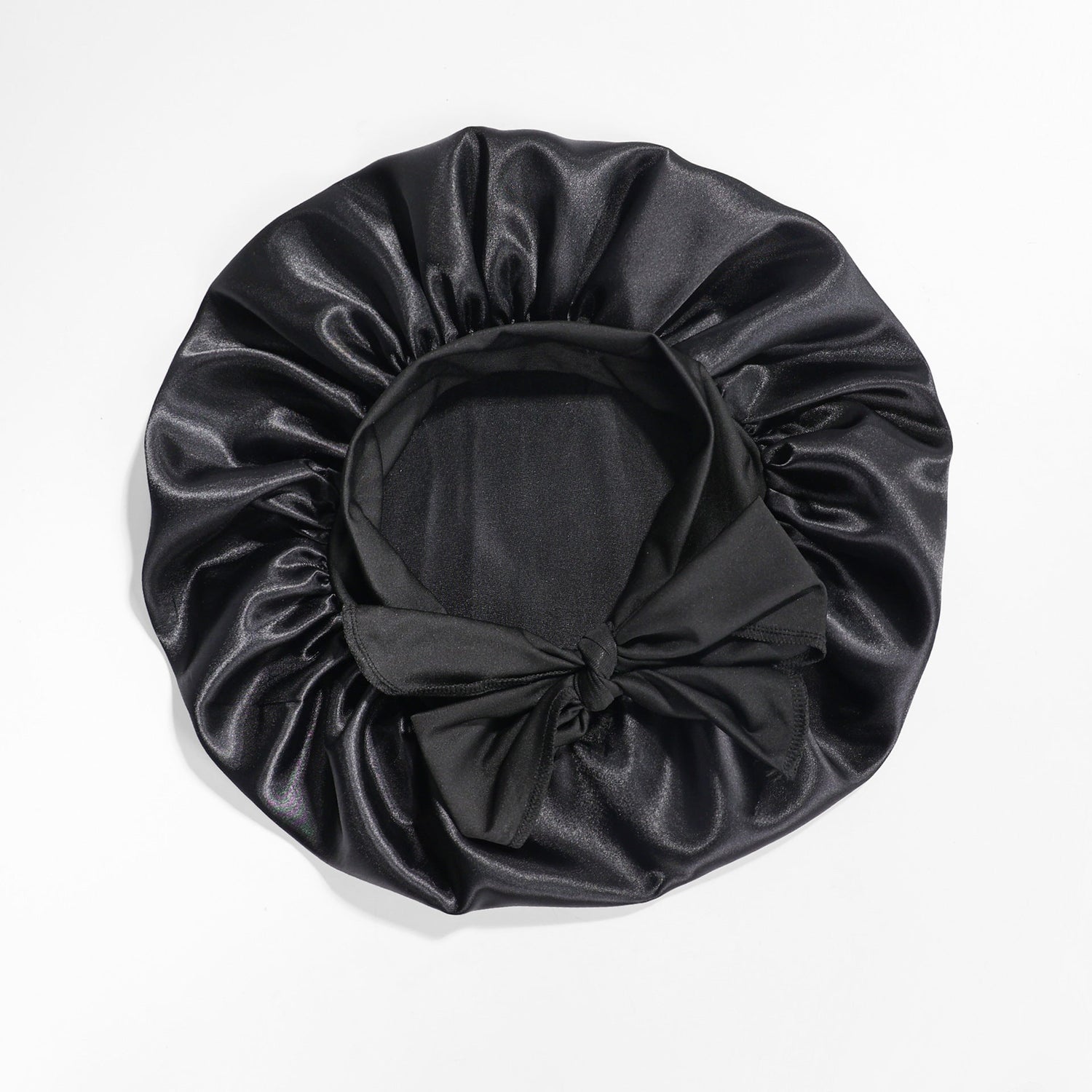 Satin Round Cap Bow Elastic Wide-brimmed Ribbon Nightcap God&
