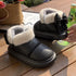 Winter Women Cute Warm Ankle Boots Outdoor Non-slip Thick Sole Snow Boots Furry Bow Cotton Shoes Men Pu Waterproof Plush Boots God&