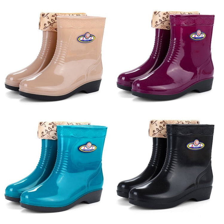 Work Wear Waterproof Fleece-lined Stylish Rain Boots Women God&