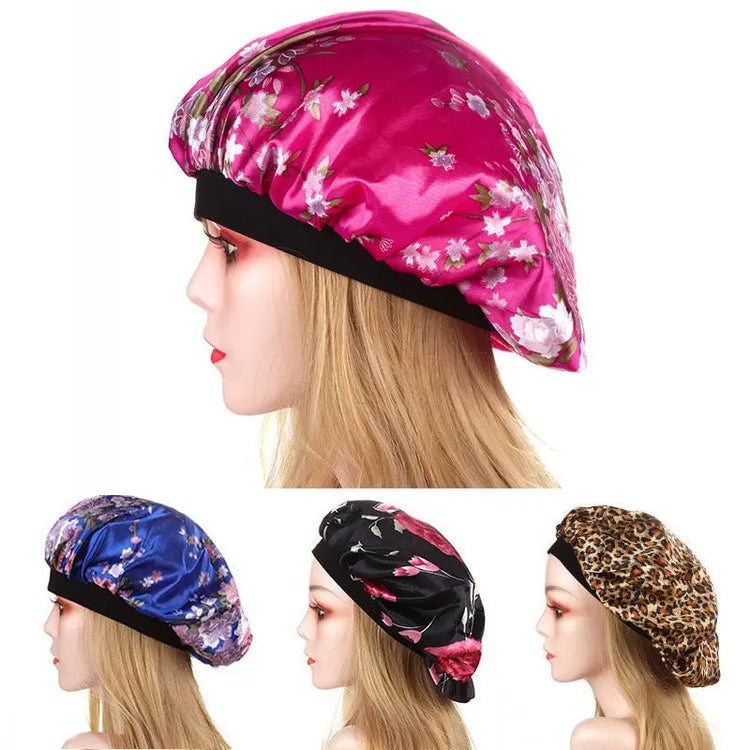 Printed Satin Elastic Wide Edge Nightcap God&