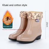 Work Wear Waterproof Fleece-lined Stylish Rain Boots Women God&