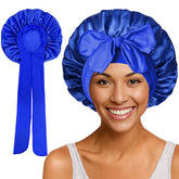 Satin Round Cap Bow Elastic Wide-brimmed Ribbon Nightcap God&