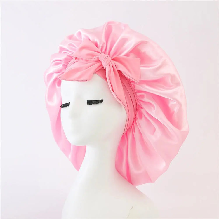 Satin Ribbon Round Bow Elastic Nightcap God&