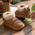 Winter Women Cute Warm Ankle Boots Outdoor Non-slip Thick Sole Snow Boots Furry Bow Cotton Shoes Men Pu Waterproof Plush Boots God&