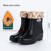 Work Wear Waterproof Fleece-lined Stylish Rain Boots Women God&