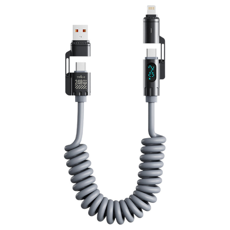 Digital Display Spring 4-in-1 CarPlay In-Car 2m Data Cable God&