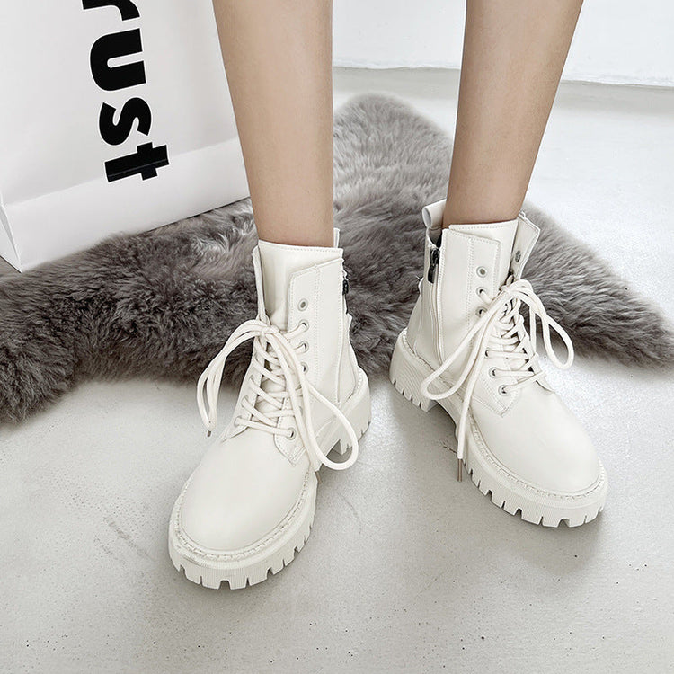 Women British Style Thick Heel Ankle Boots God&