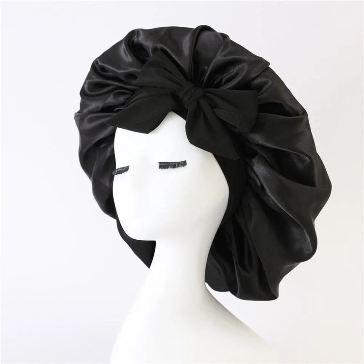 Satin Ribbon Round Bow Elastic Nightcap God&