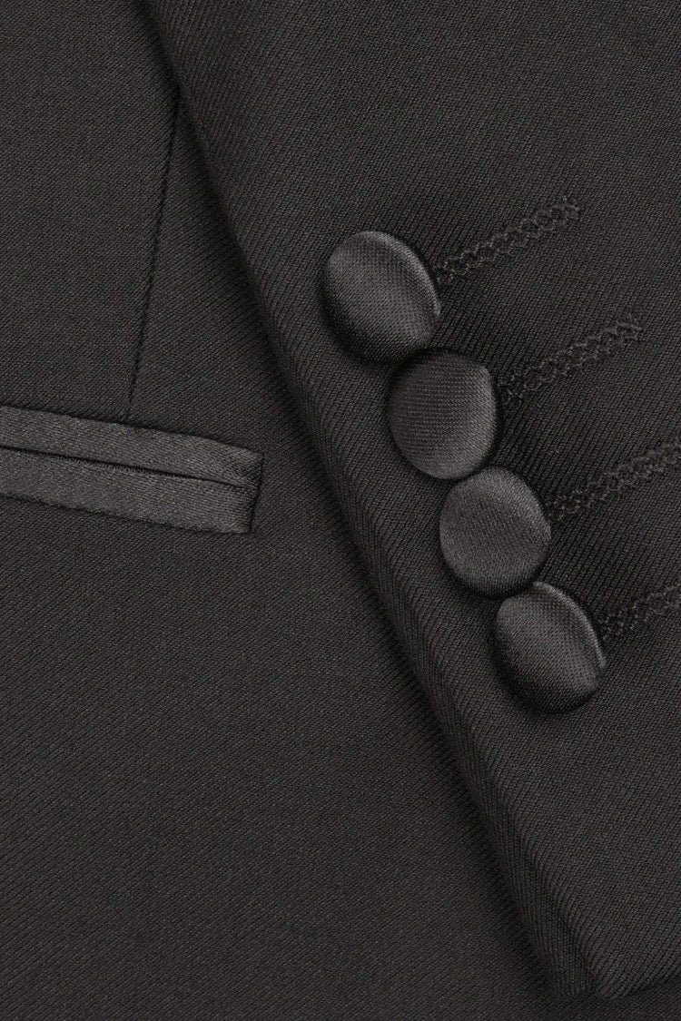 "Milan" Black Tuxedo Jacket Peak (Separates)-2